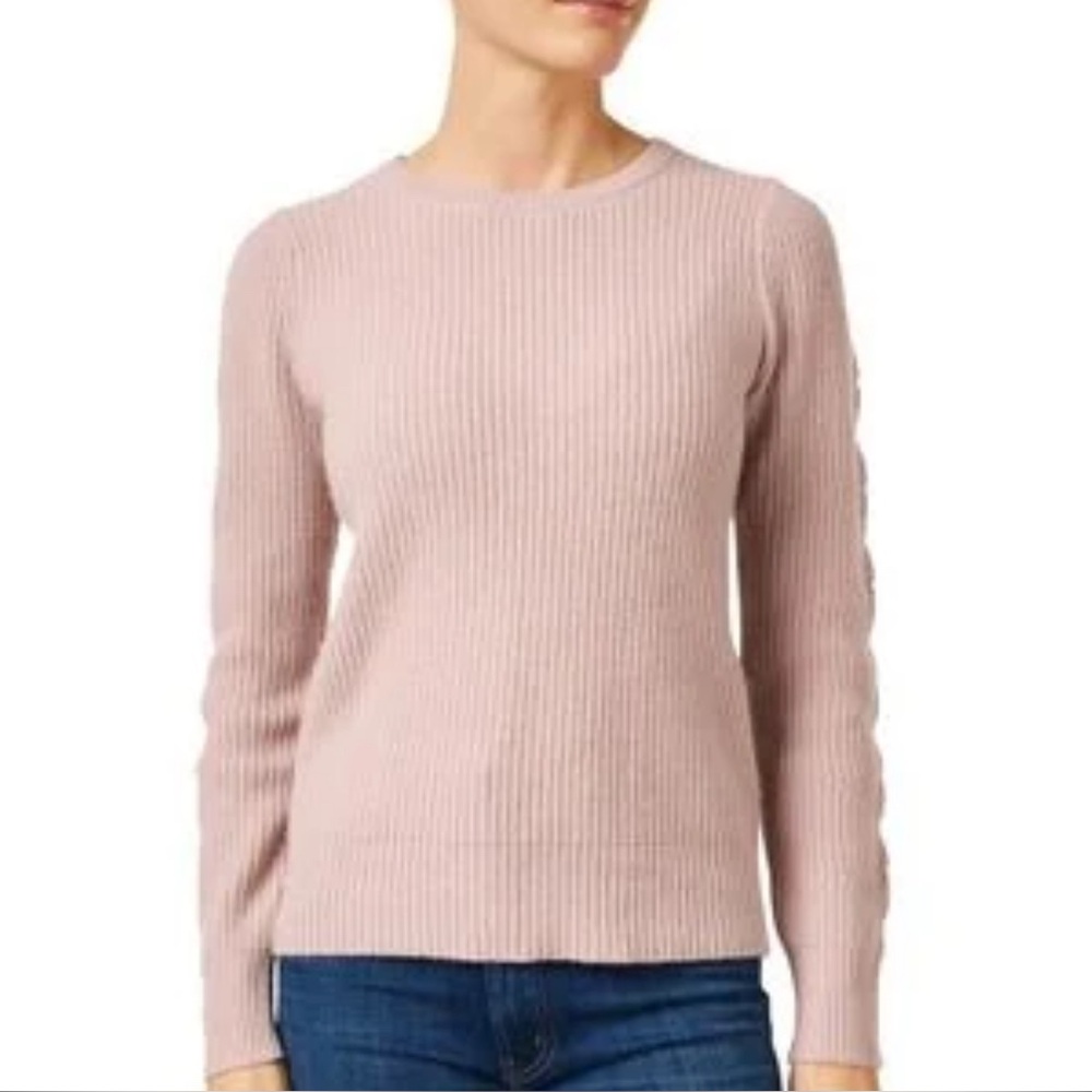 Madeleine Thompson Soft Pink Knit Cashmere Sweater scandi girl cozy cabincore
